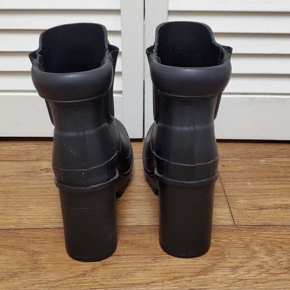 ⚠️SOLD HUNTER Womens Original Block High Heel Chelsea Rain Boots. Black. US 8 - Picture 7 of 11